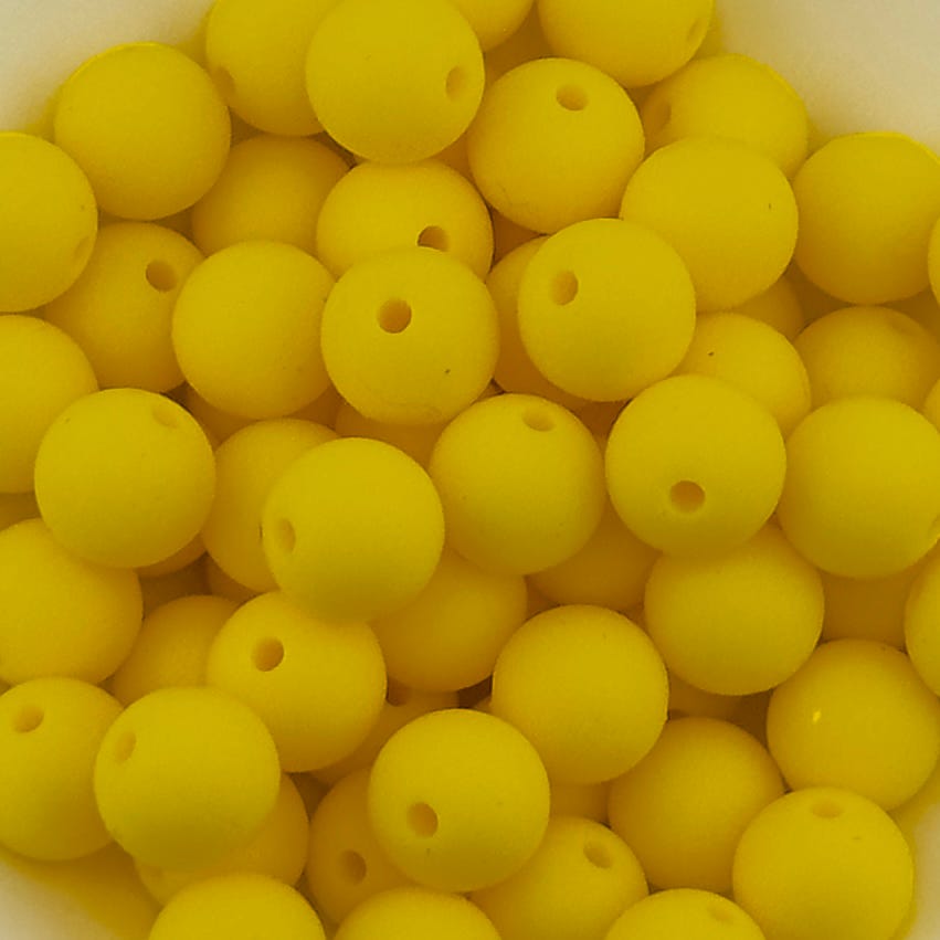 Lemon Zest Yellow Solid Silicone Bead