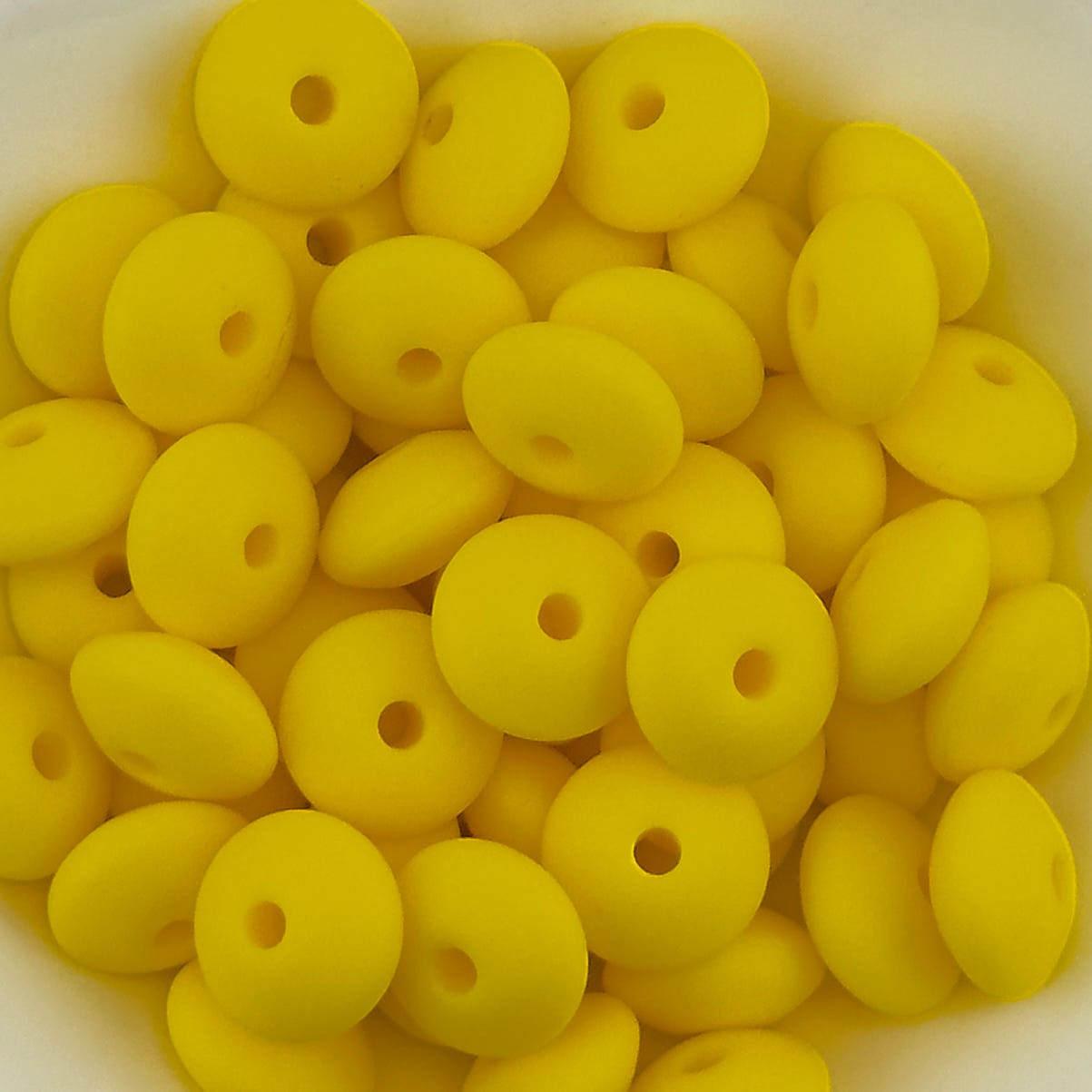Lemon Zest Yellow Solid Silicone Bead