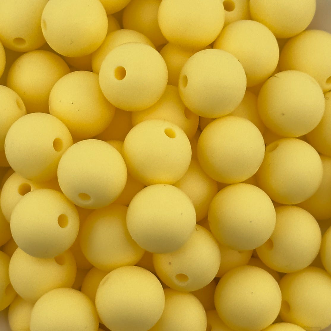 Sunbeam Glow Yellow Solid Silicone Bead