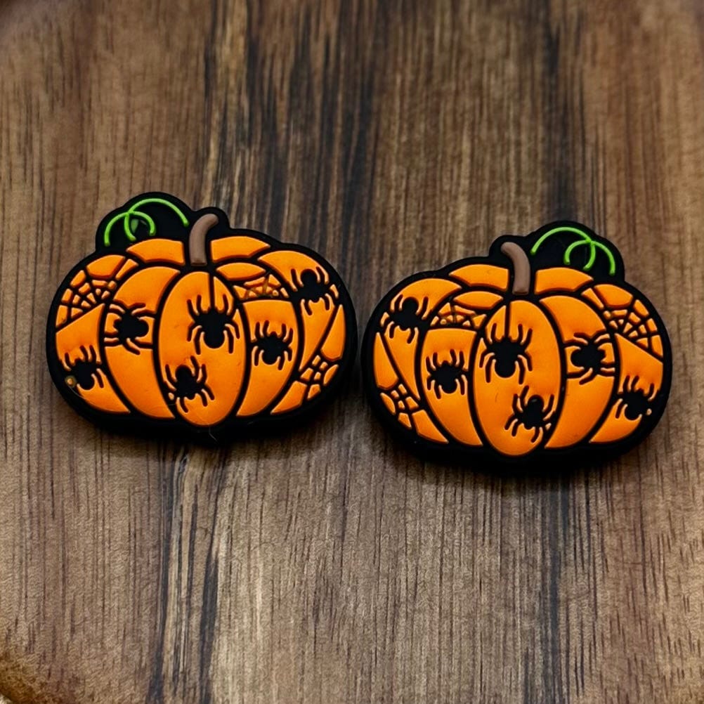 Orange Spider Pumpkin Focal Bead