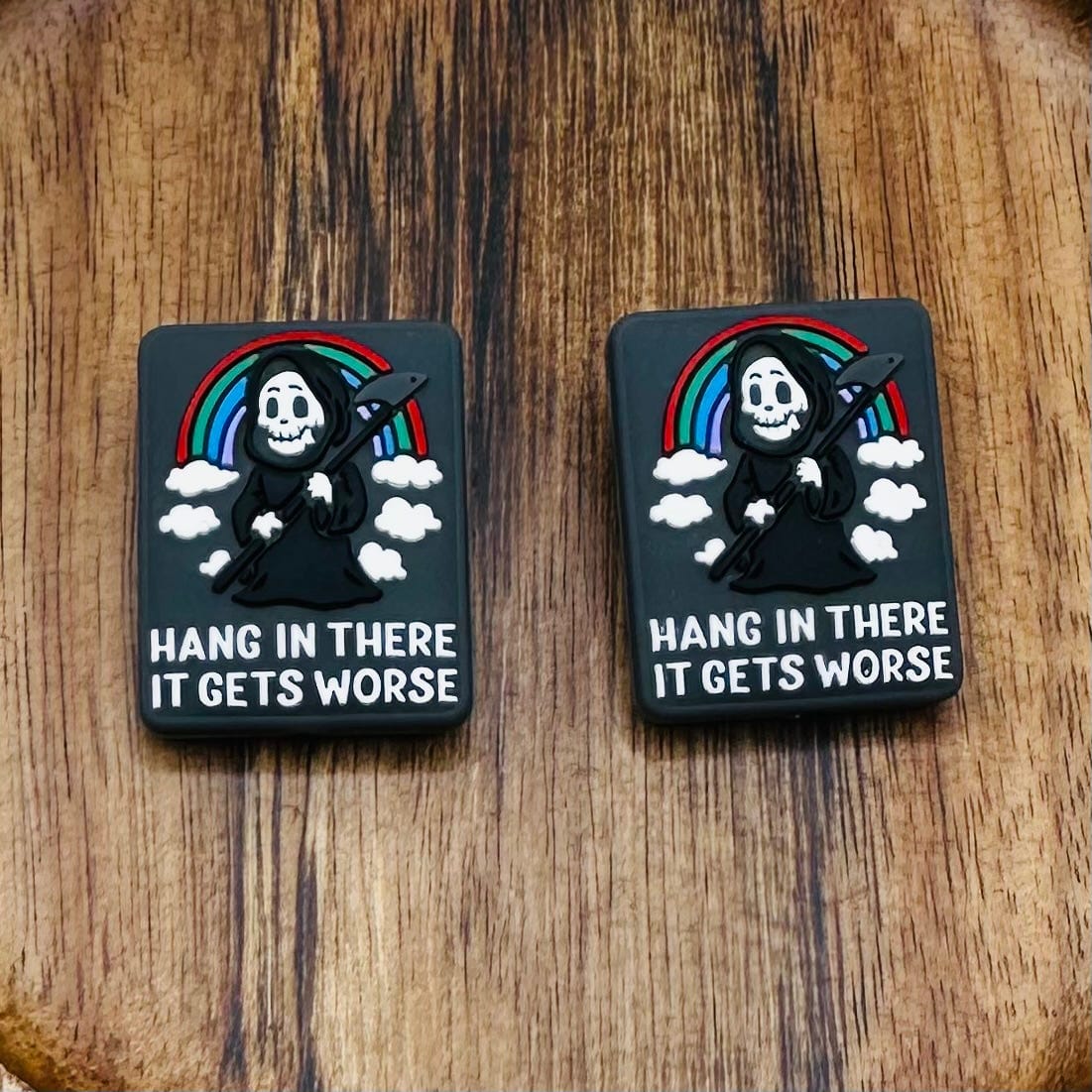 Grim Hang In There Focal Bead