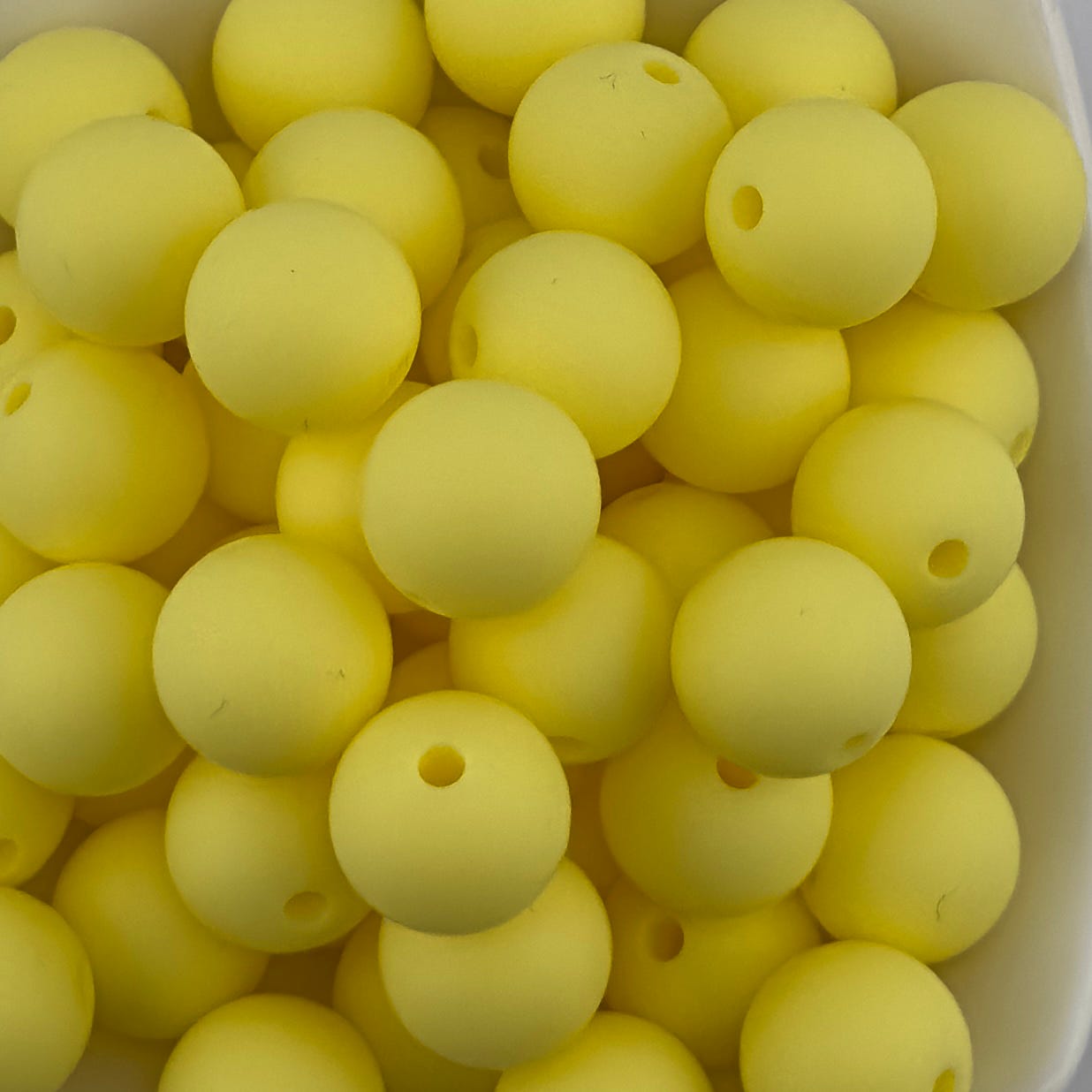 Citrus Pop Yellow Solid Silicone Bead