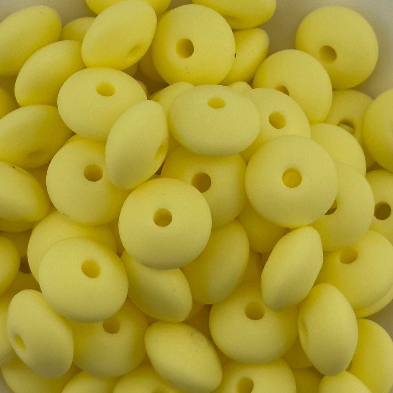 Citrus Pop Yellow Solid Silicone Bead