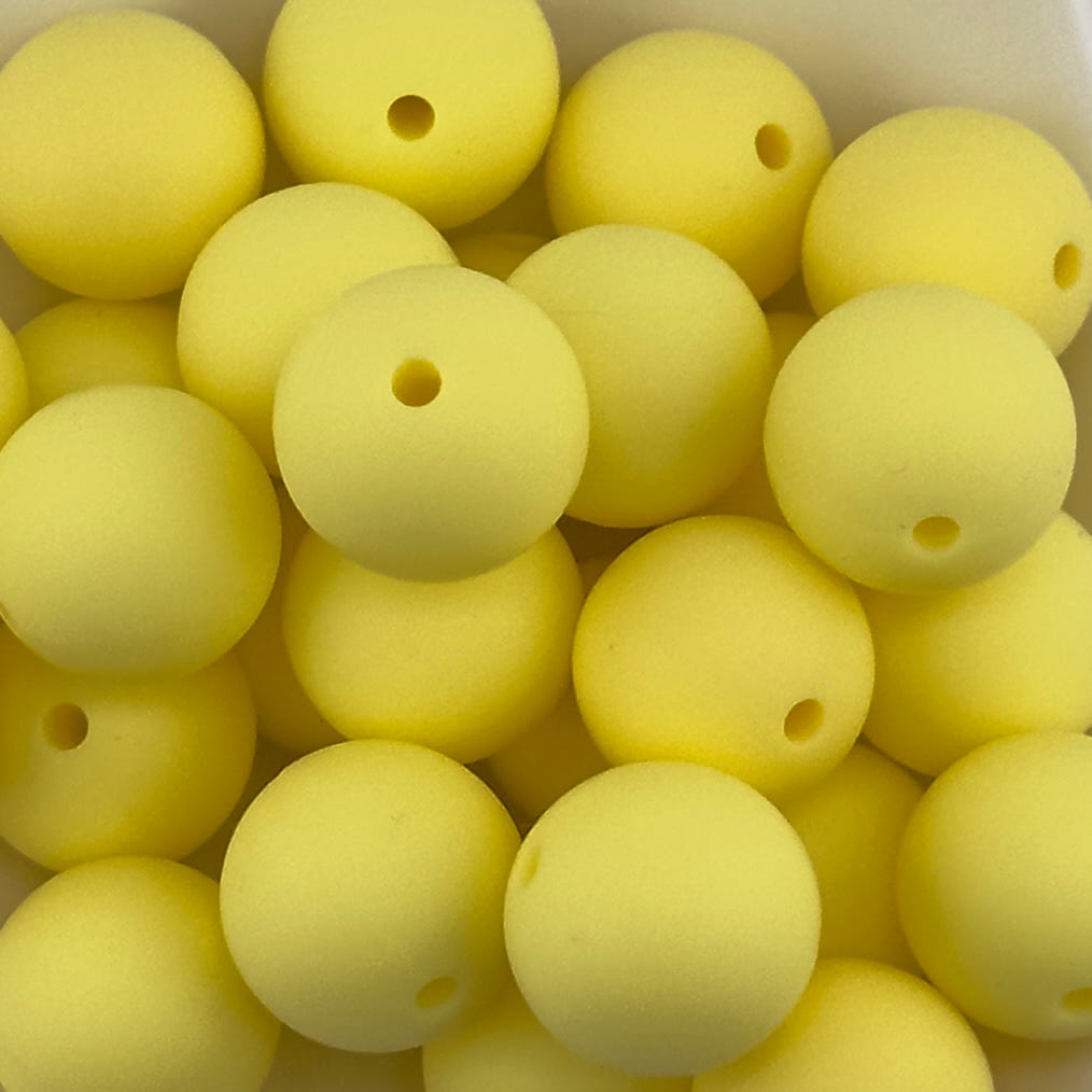 Citrus Pop Yellow Solid Silicone Bead