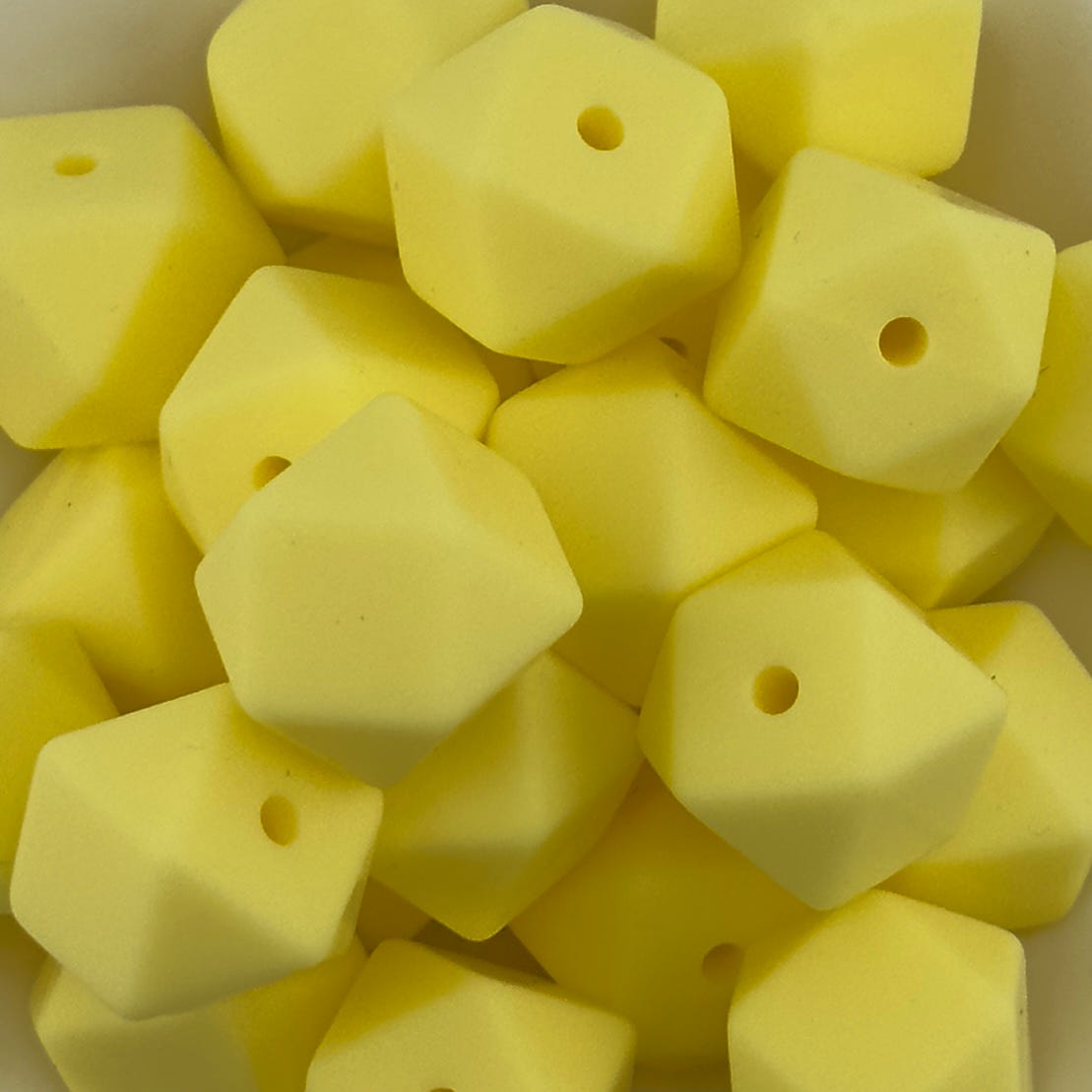 Citrus Pop Yellow Solid Silicone Bead