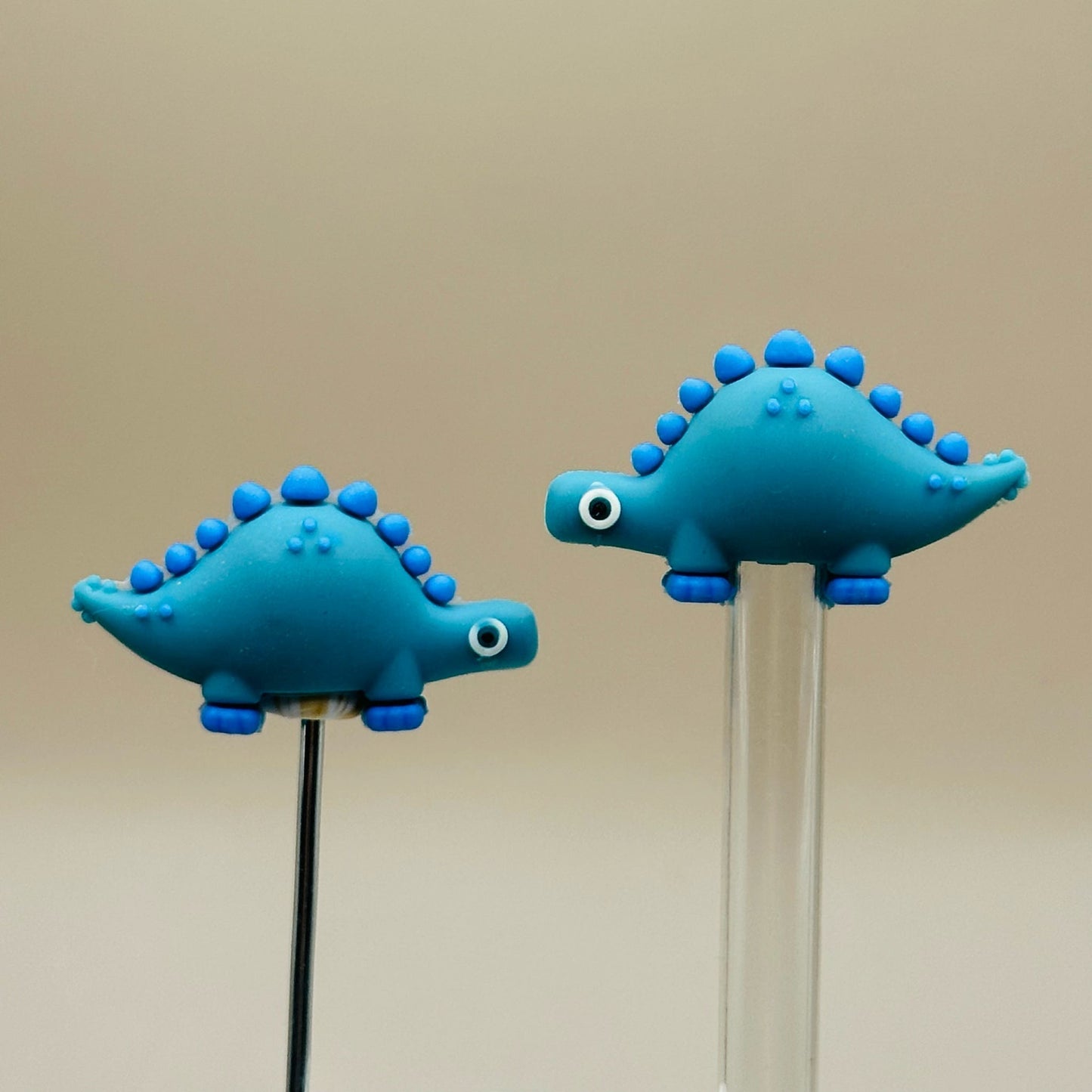 Blue Dino Straw/Pen Topper