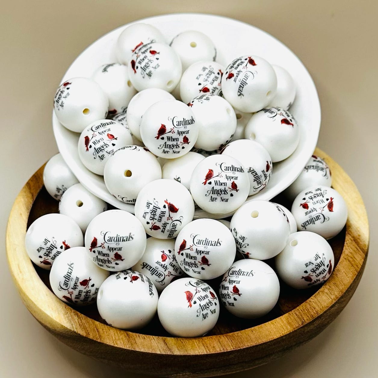 20mm Cardinal Quote Acrylic Bead