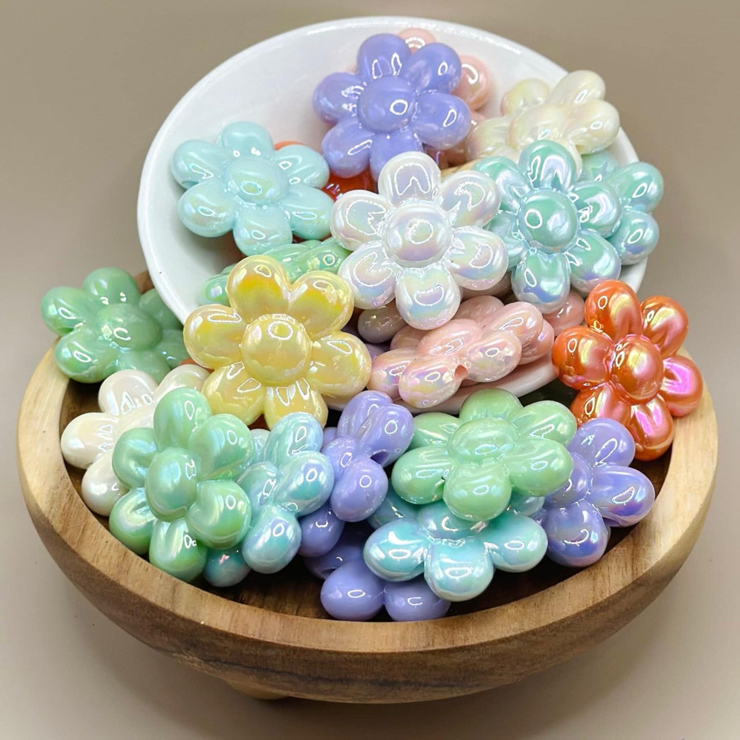 30mm Flower Acrylic Beads **NOT FOR PENS!**