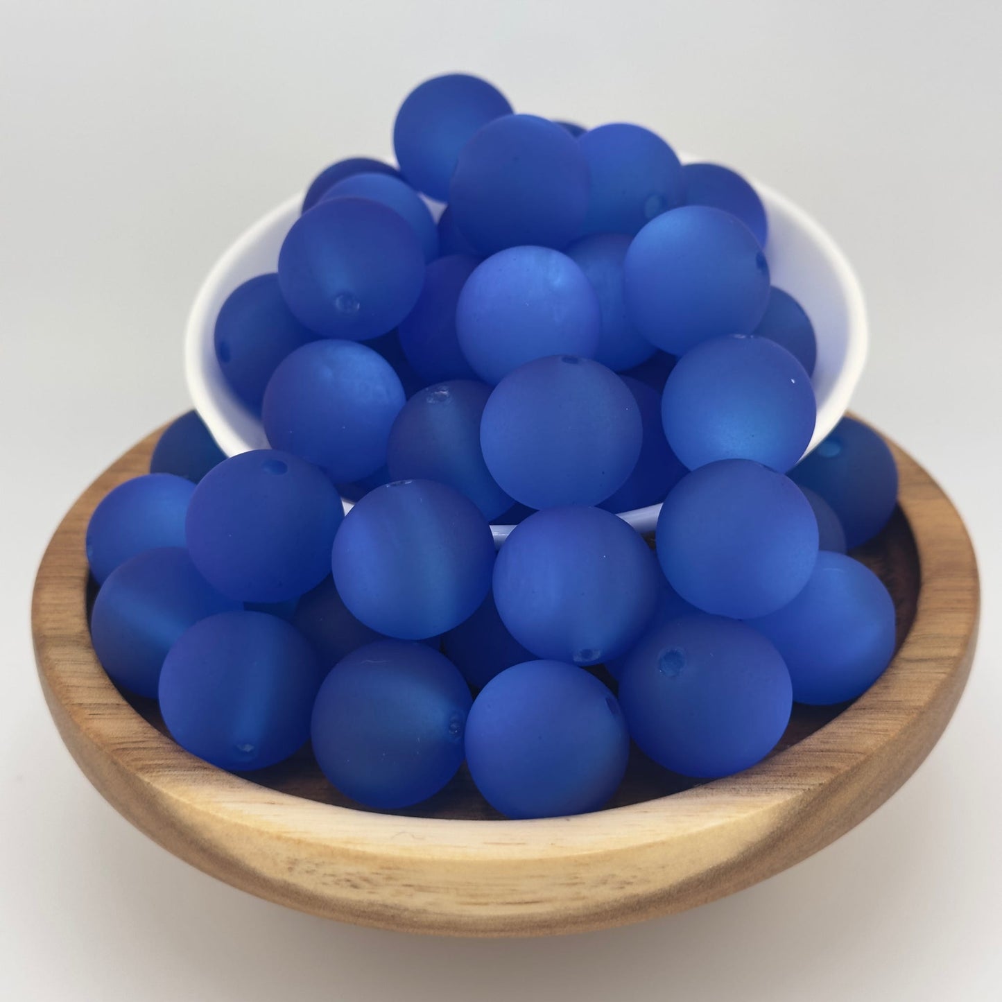 20mm Blue Frosted Acrylic Beads