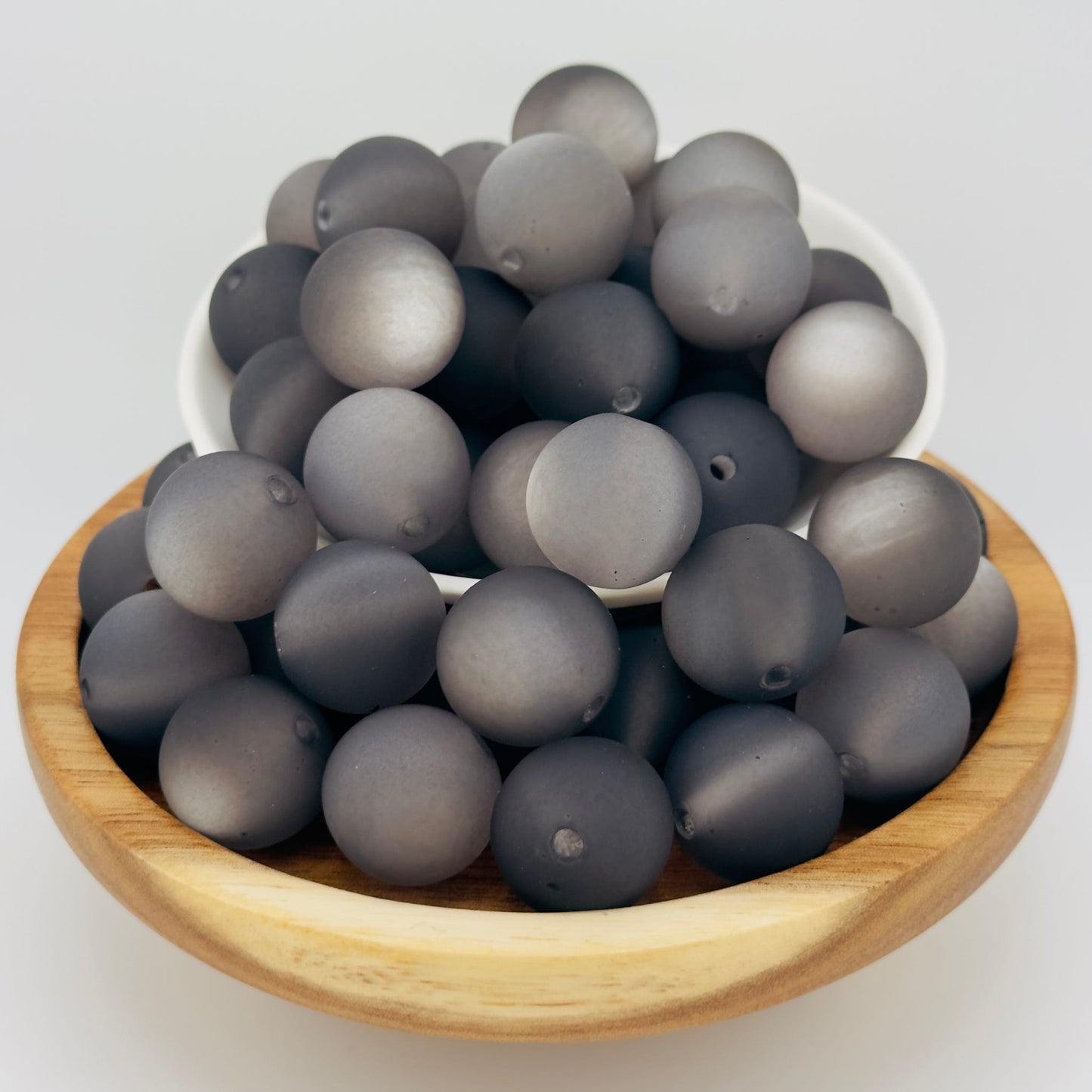 20mm Black Frosted Acrylic Beads