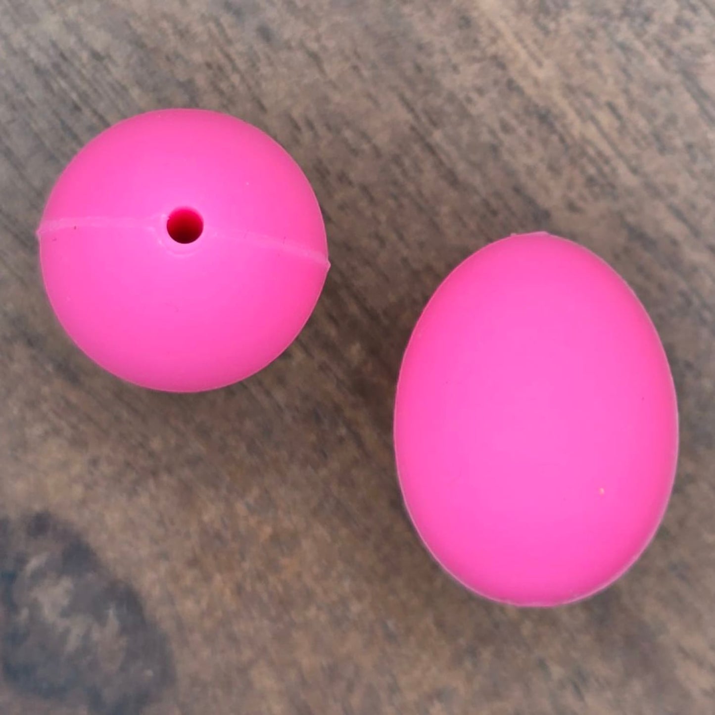 3D Pink Easter Egg Focal Bead
