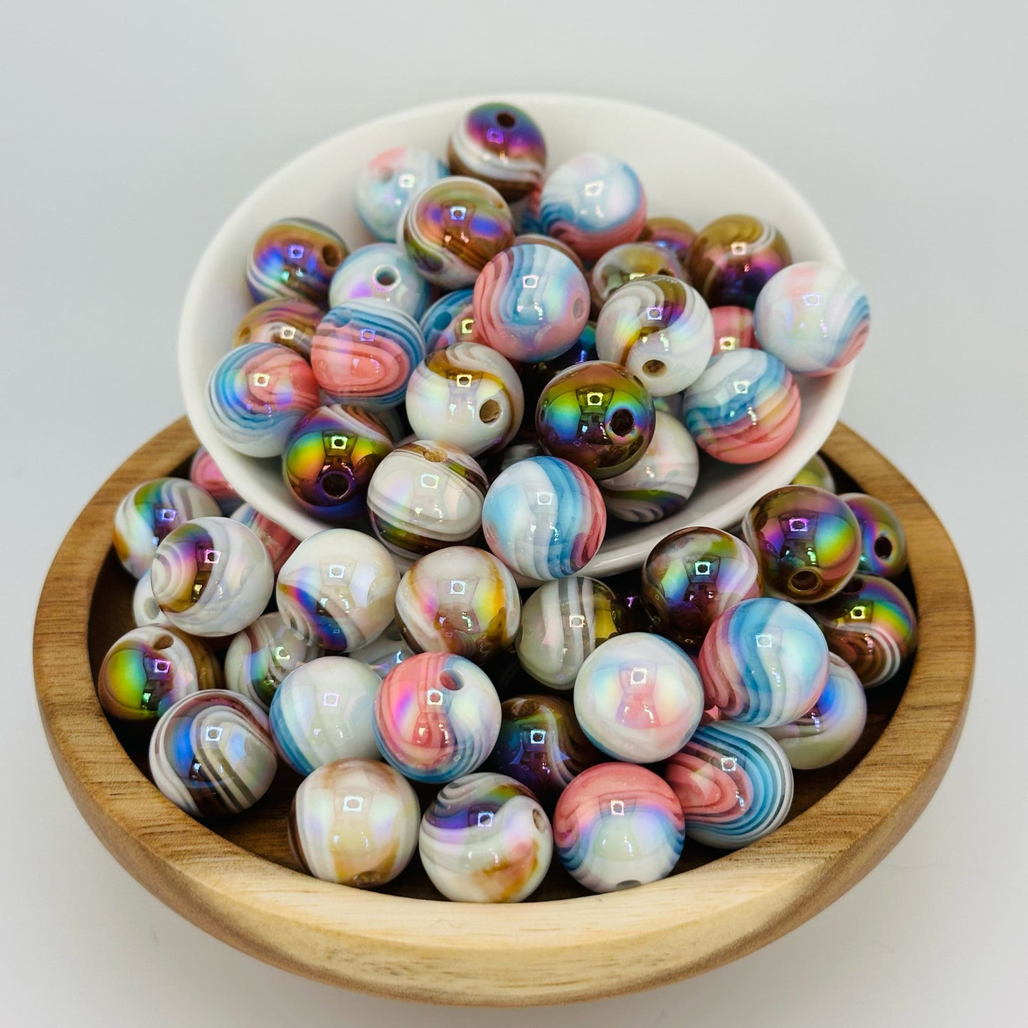 16mm Marble Acrylic Beads