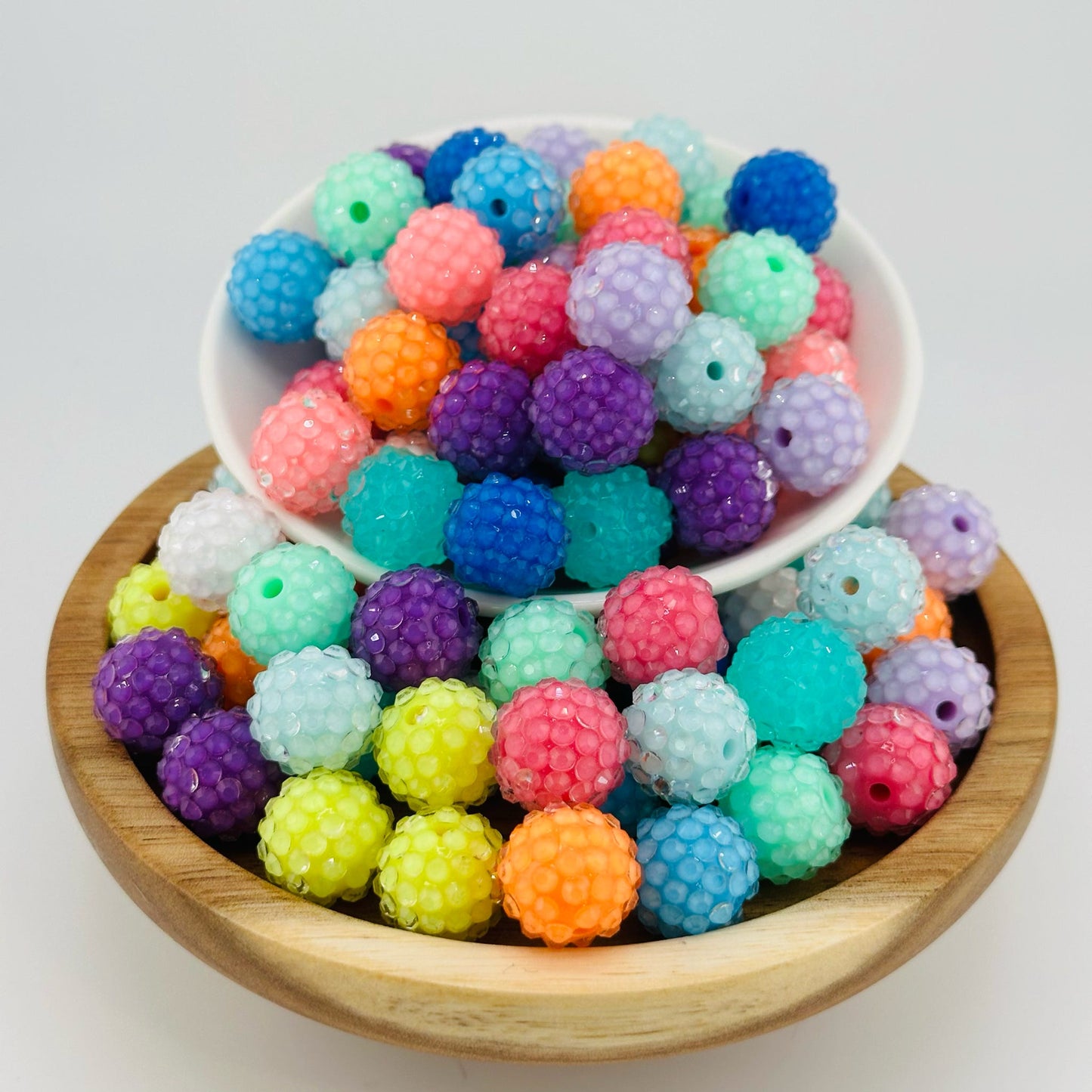 16mm Mixed Jelly Rhinestone Acrylic Beads