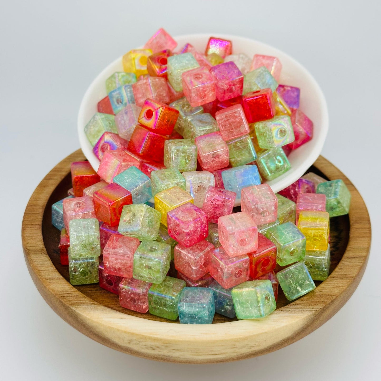 12mm Bright Square Acrylic Beads