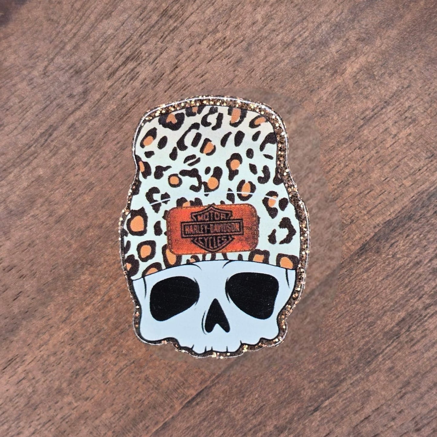 Biker Skeleton Acrylic Flatback