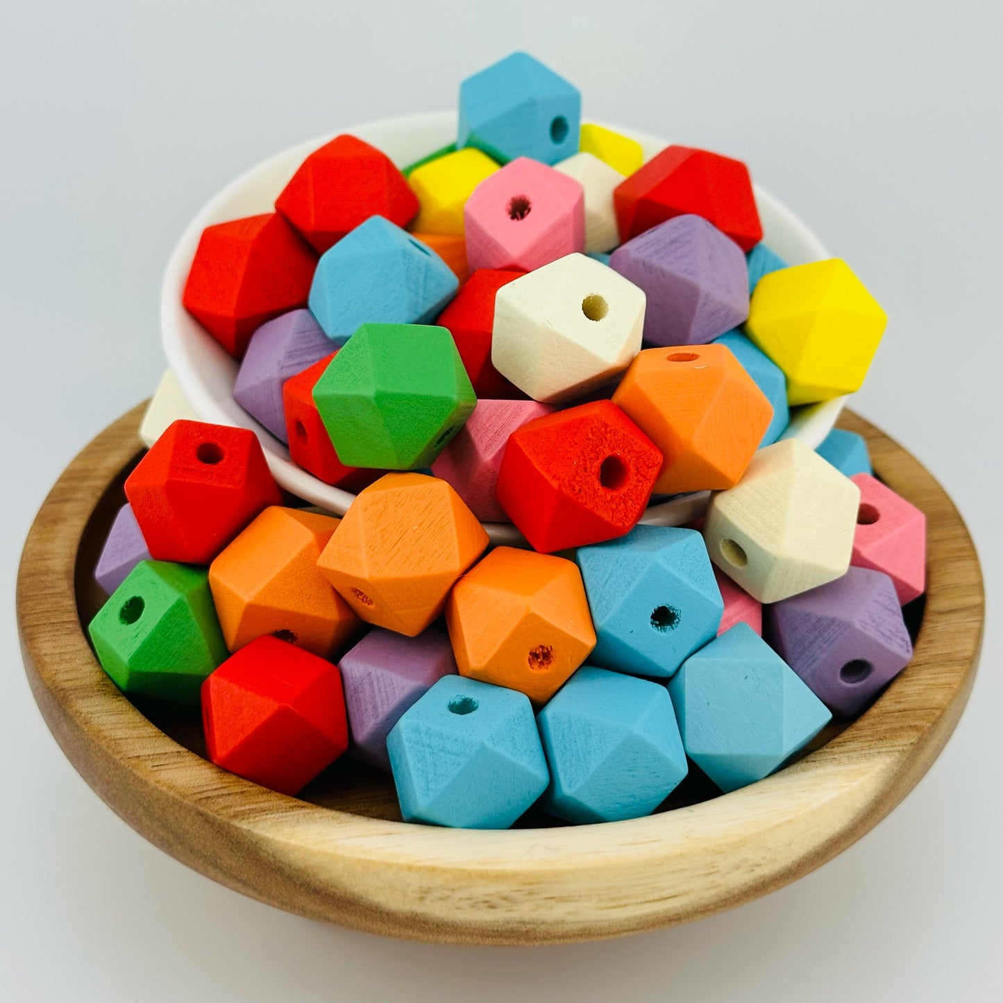 14mm Colorful WOODEN Hex