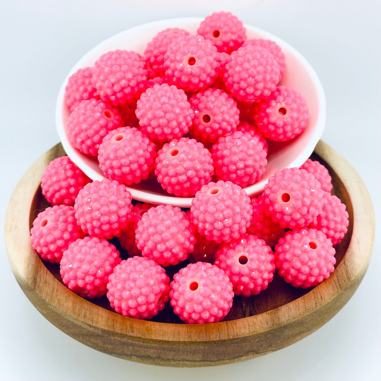 20mm Pink Jelly Rhinestone Acrylic Beads