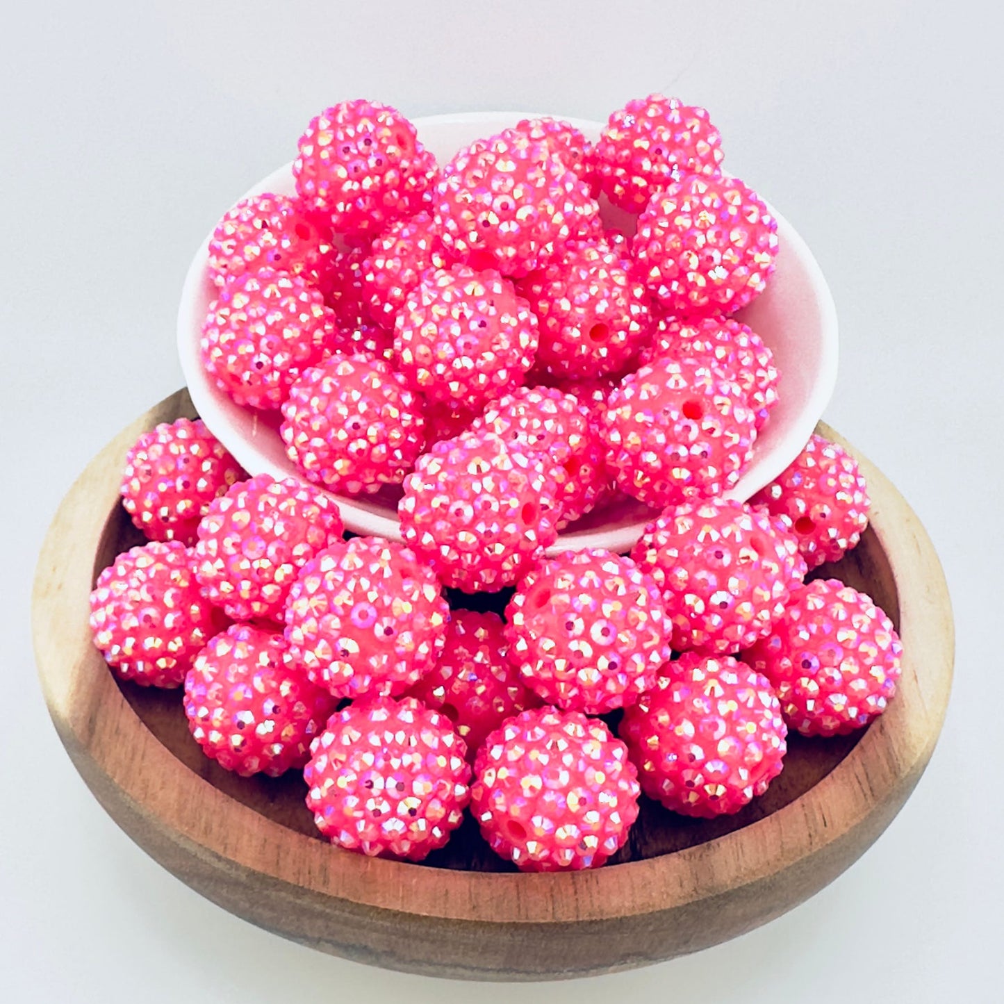20mm Hot Pink Rhinestone Acrylic Beads