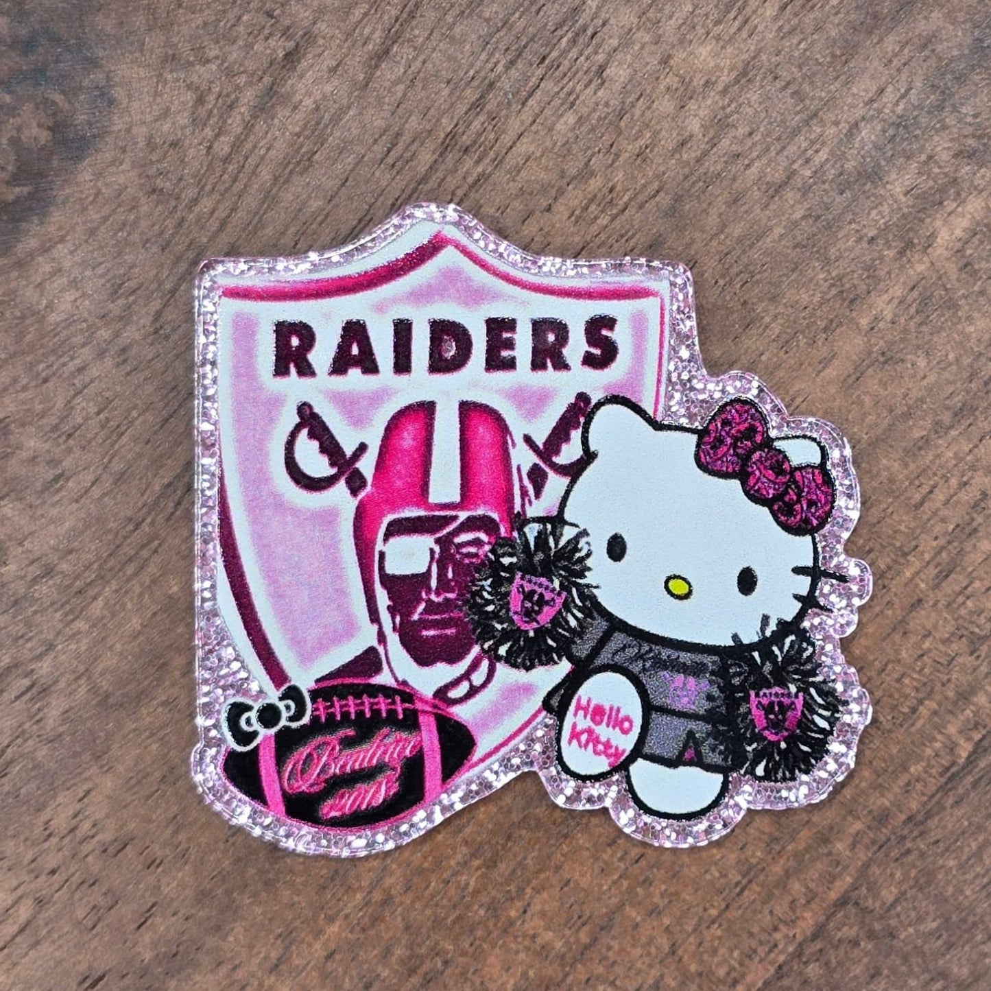 Pink Kitty Football Flatback