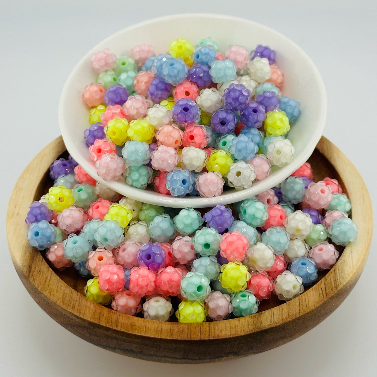 10mm Colorful Jelly Rhinestone Acrylic Beads