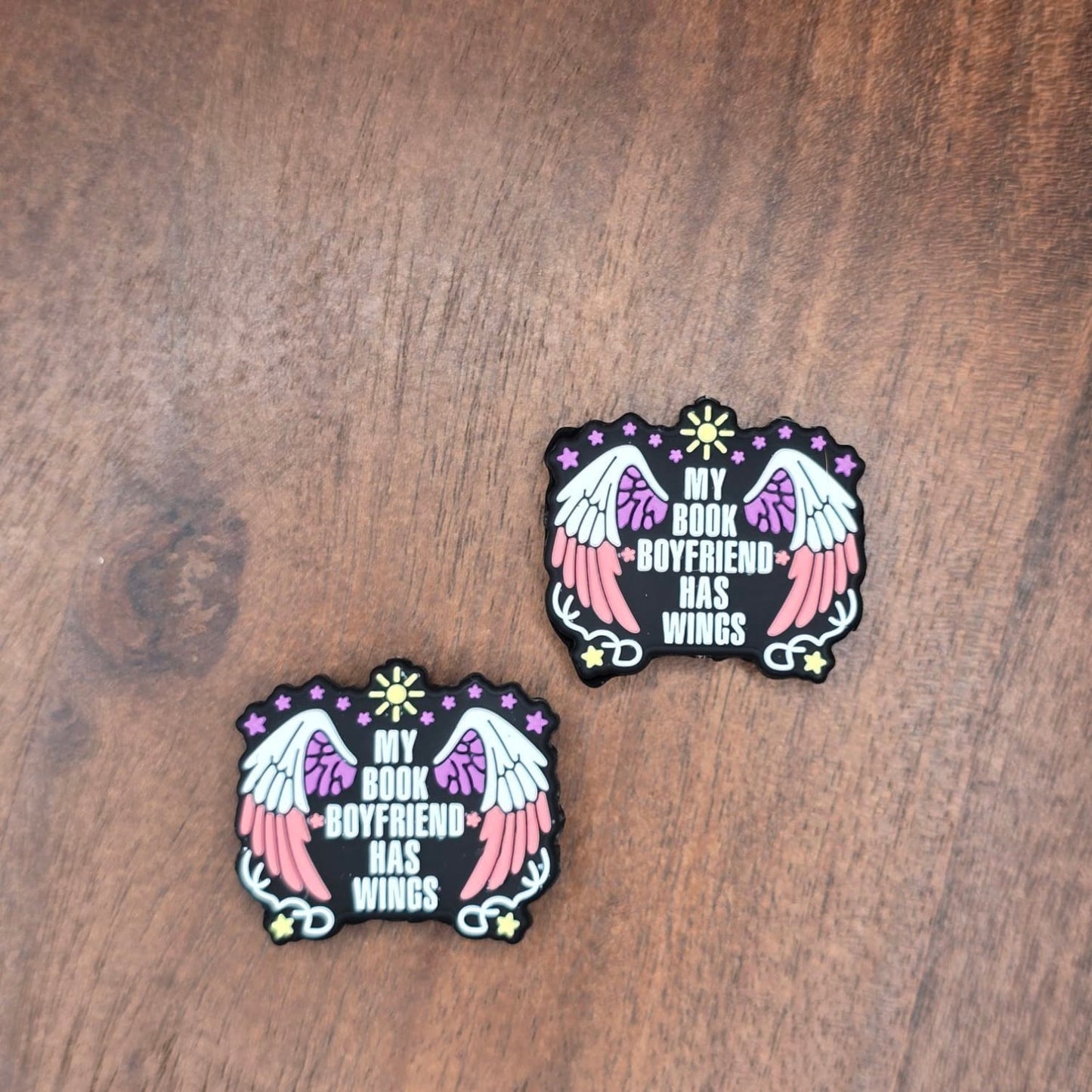 My Book Boyfriend Has Wings Focal Bead