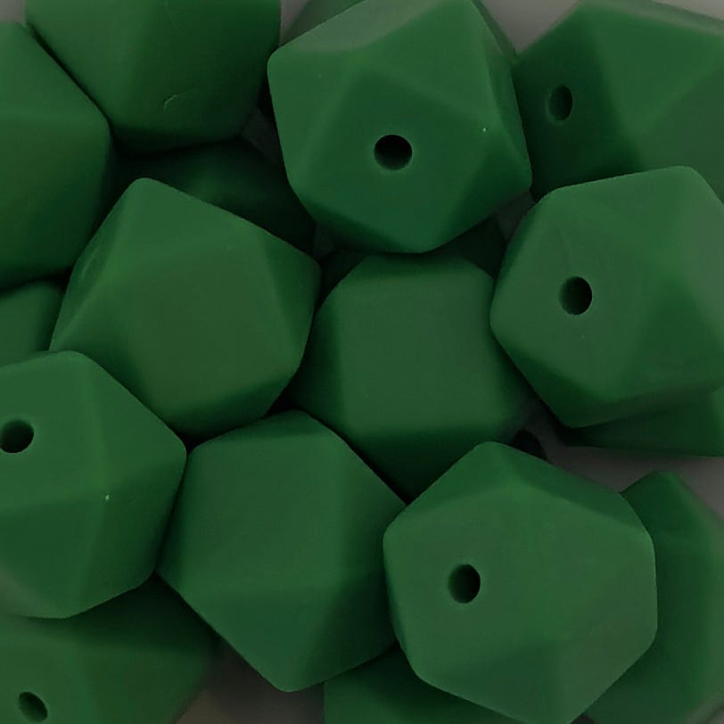 Christmas Green Solid Silicone Bead