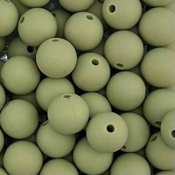 Pistachio Solid Silicone Bead
