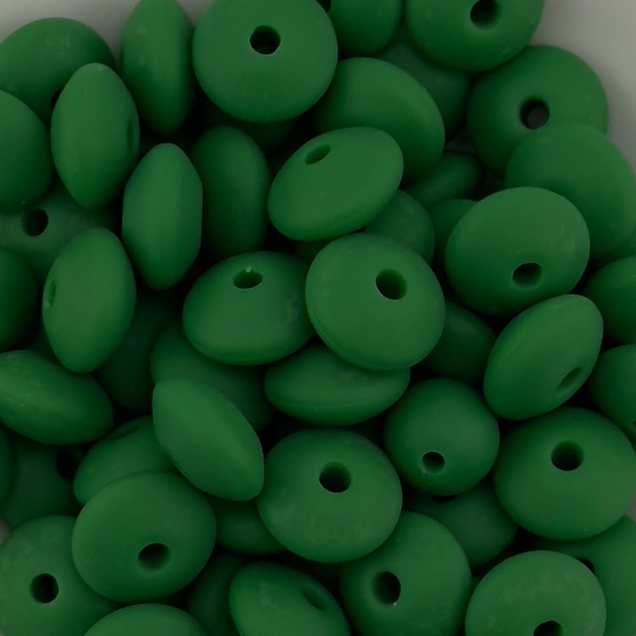 Christmas Green Solid Silicone Bead
