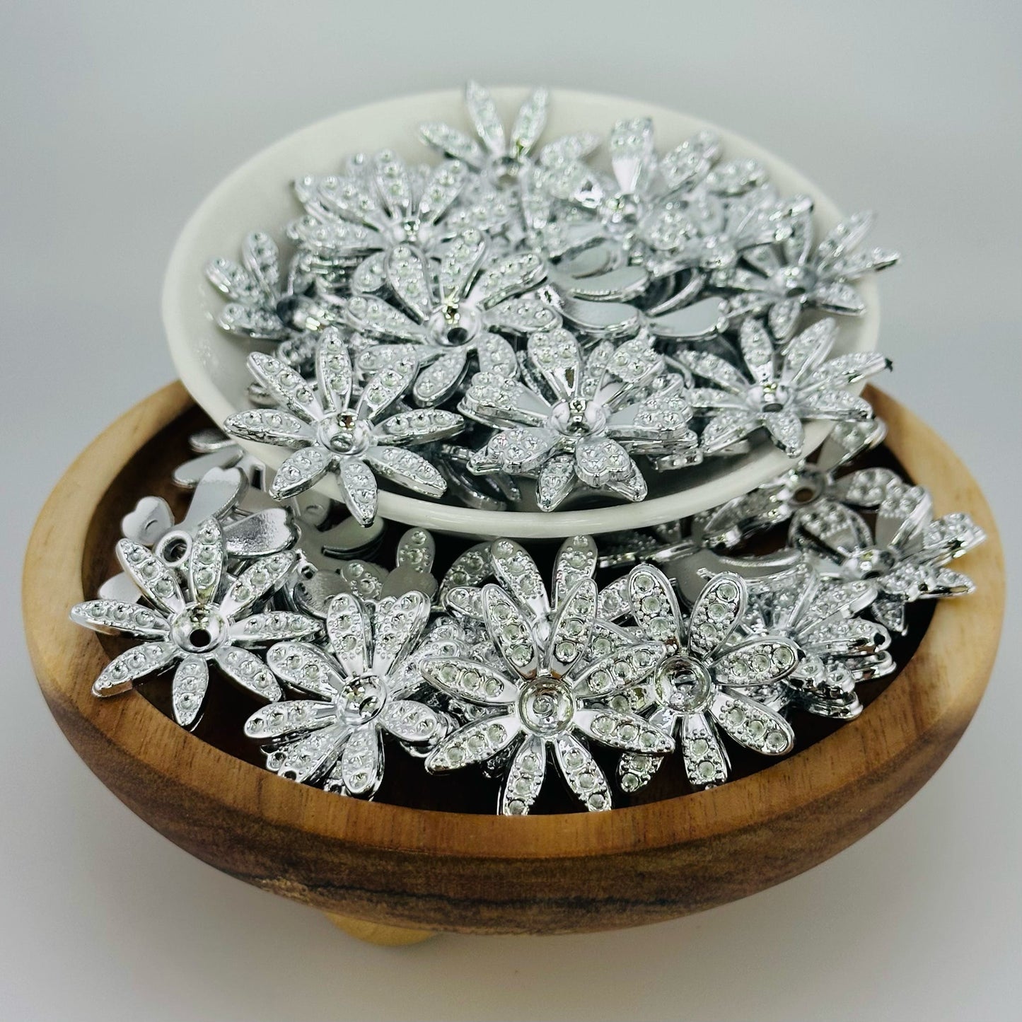 Silver Petal Spacers