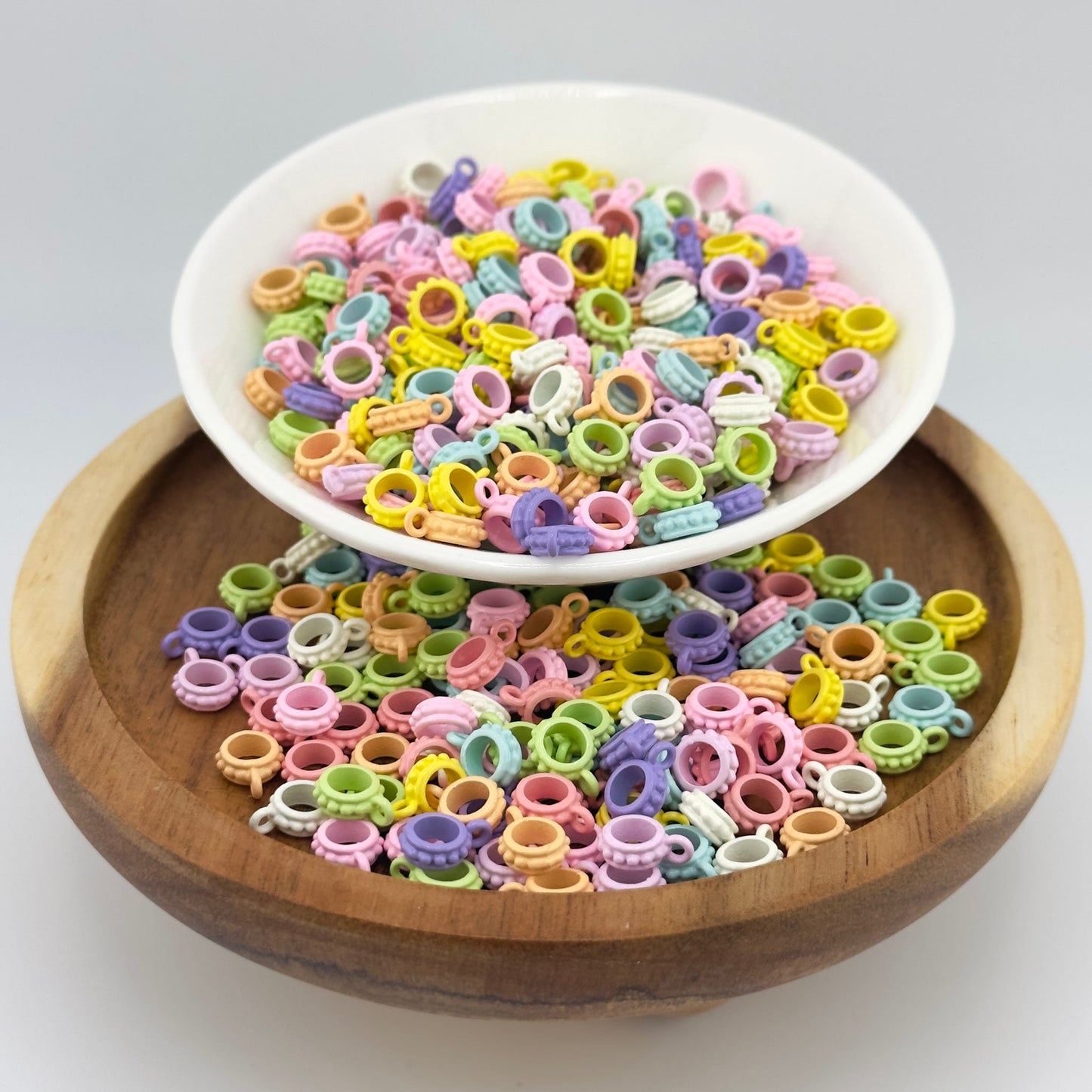8mm Pastel Dot Bail Beads