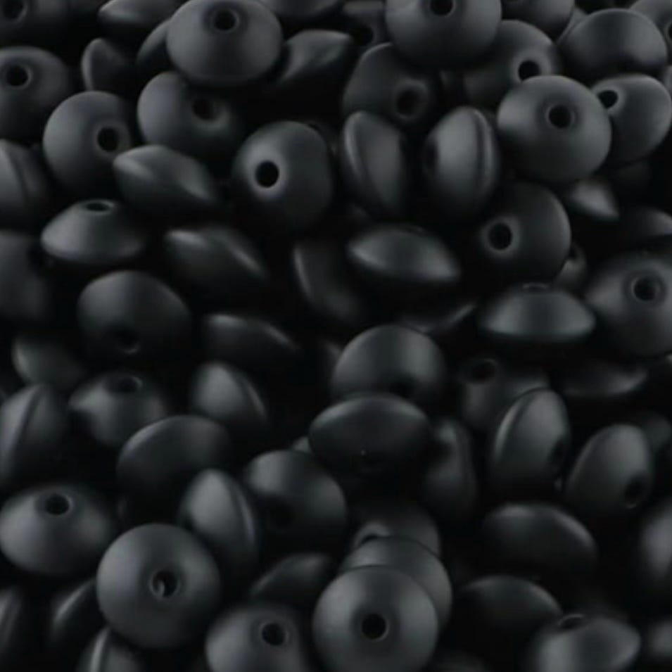 Black Solid Silicone Bead