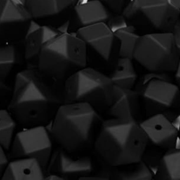Black Solid Silicone Bead