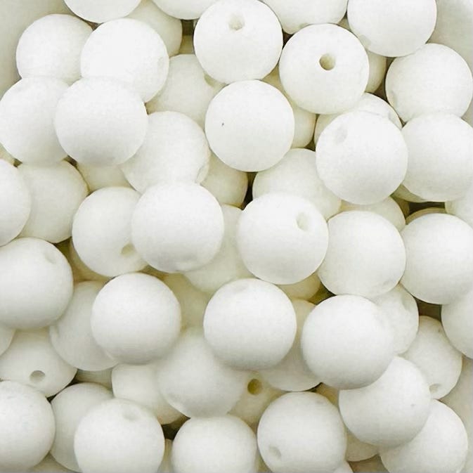 White Solid Silicone Bead