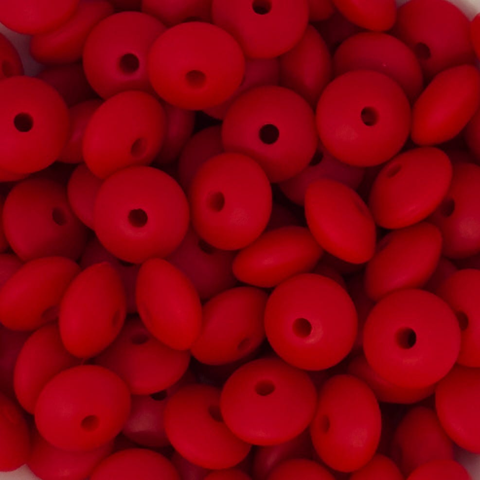Christmas Red Solid Silicone Bead