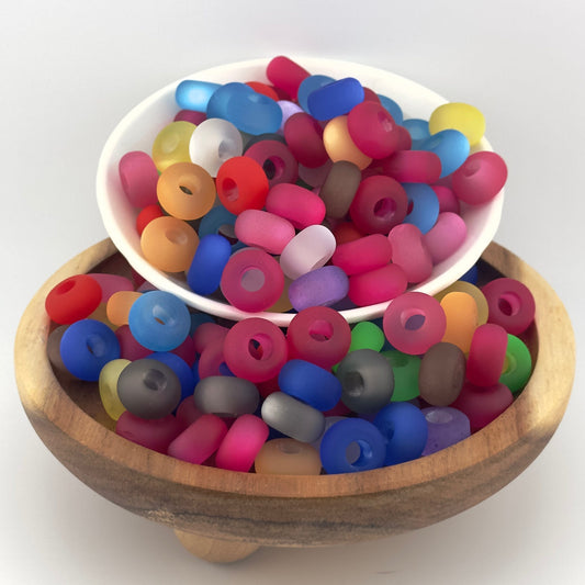 14mm Frosted Acrylic Abacus Spacer