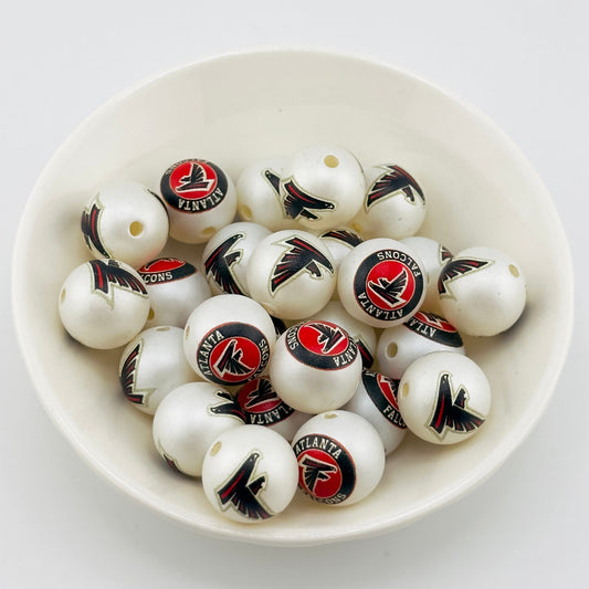 16mm Printed Football Team Beads