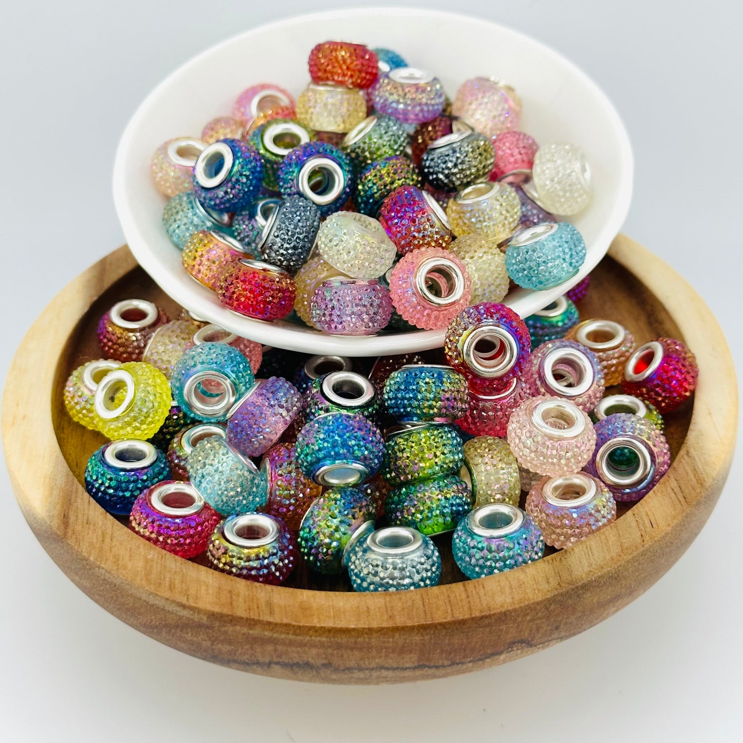 14mm Textured Acrylic Abacus Spacer