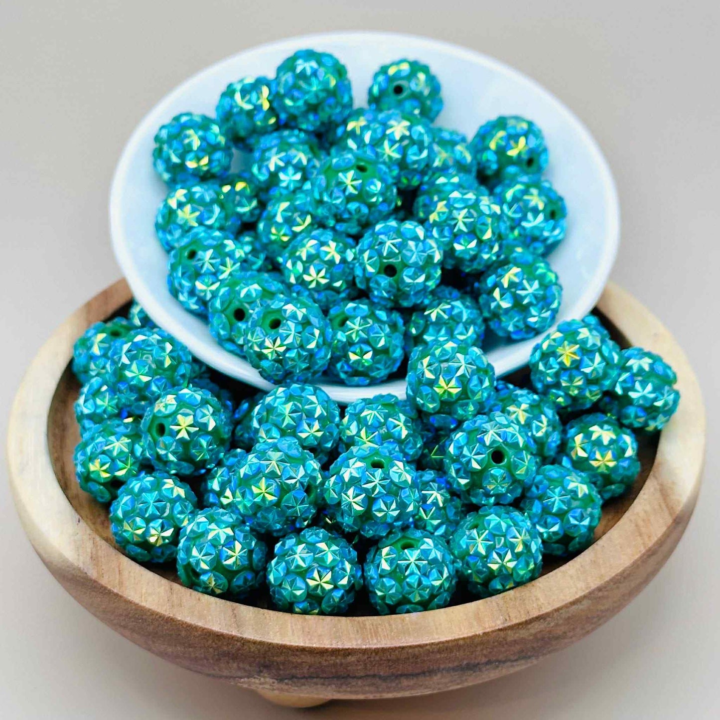 16mm Mermaid Vibes Rhinestone Acrylic Beads