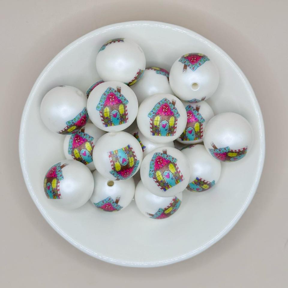 20mm Gingerbread House Acrylic Bead