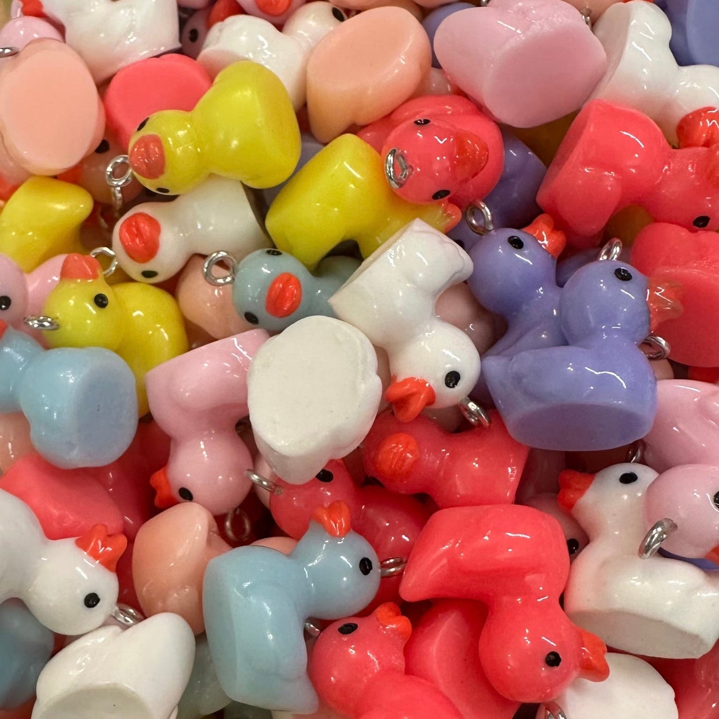 Acrylic Colorful Duck Charms