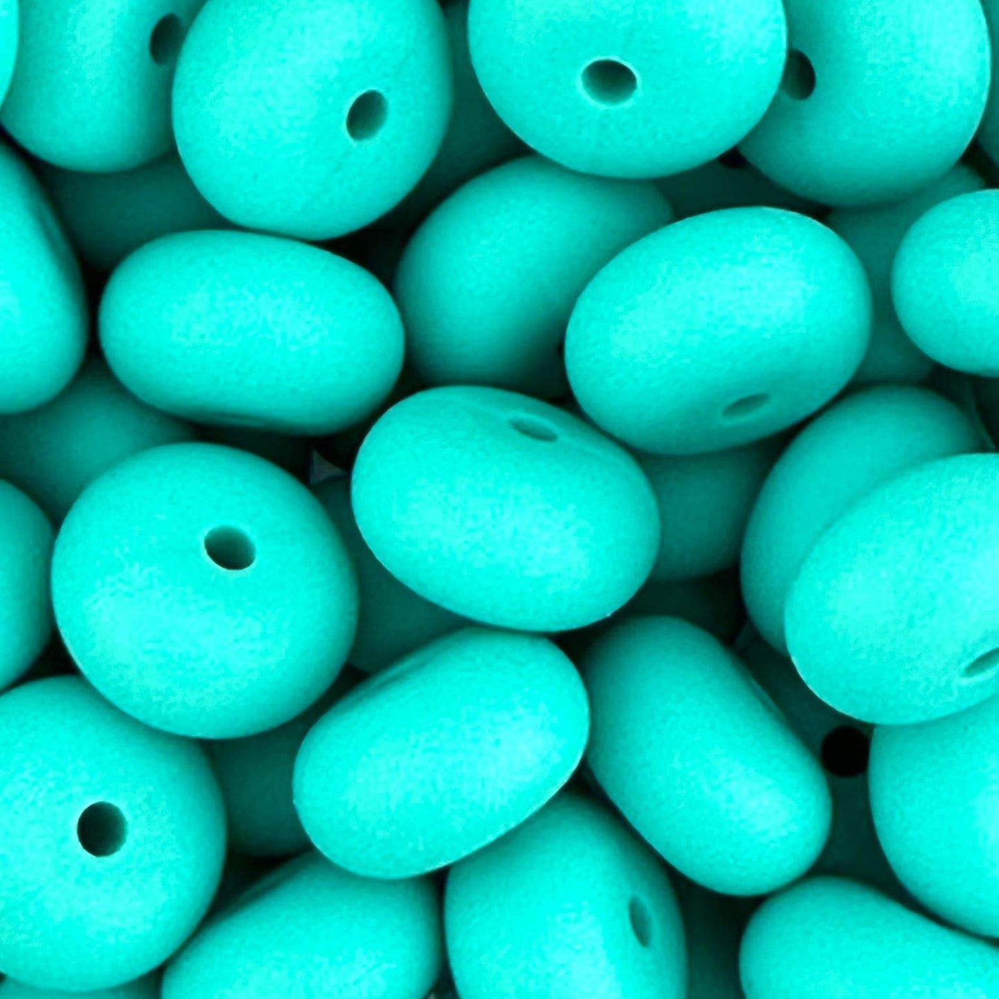 Teal Twister Solid Silicone Bead