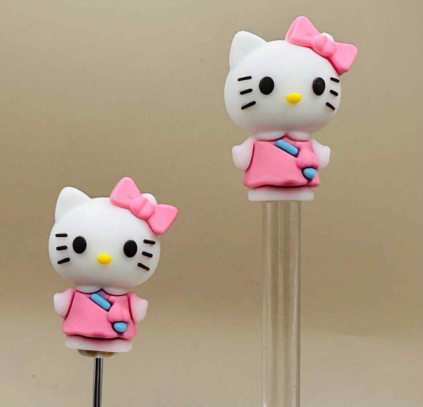 Pink Kitty Straw/Pen Topper