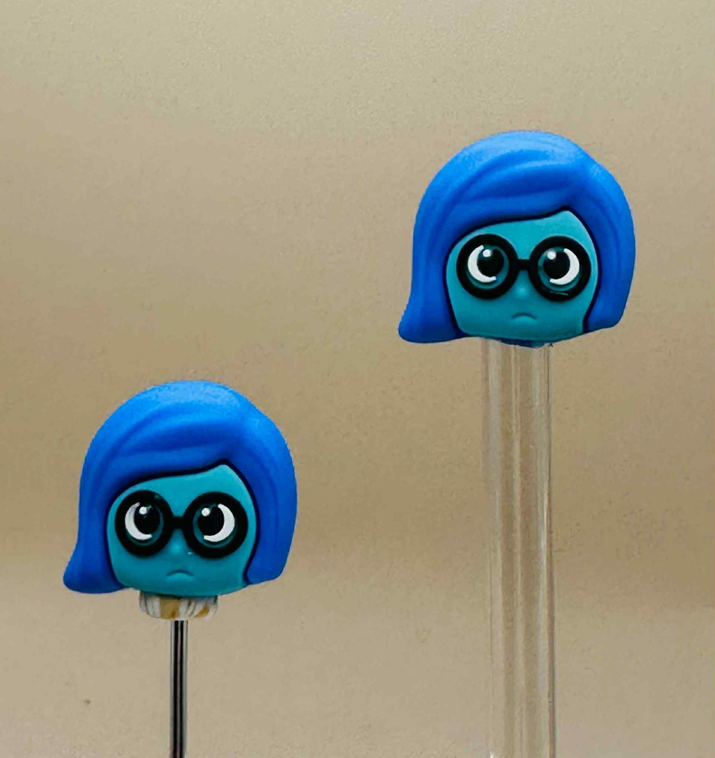 Blue Head Straw/Pen Topper