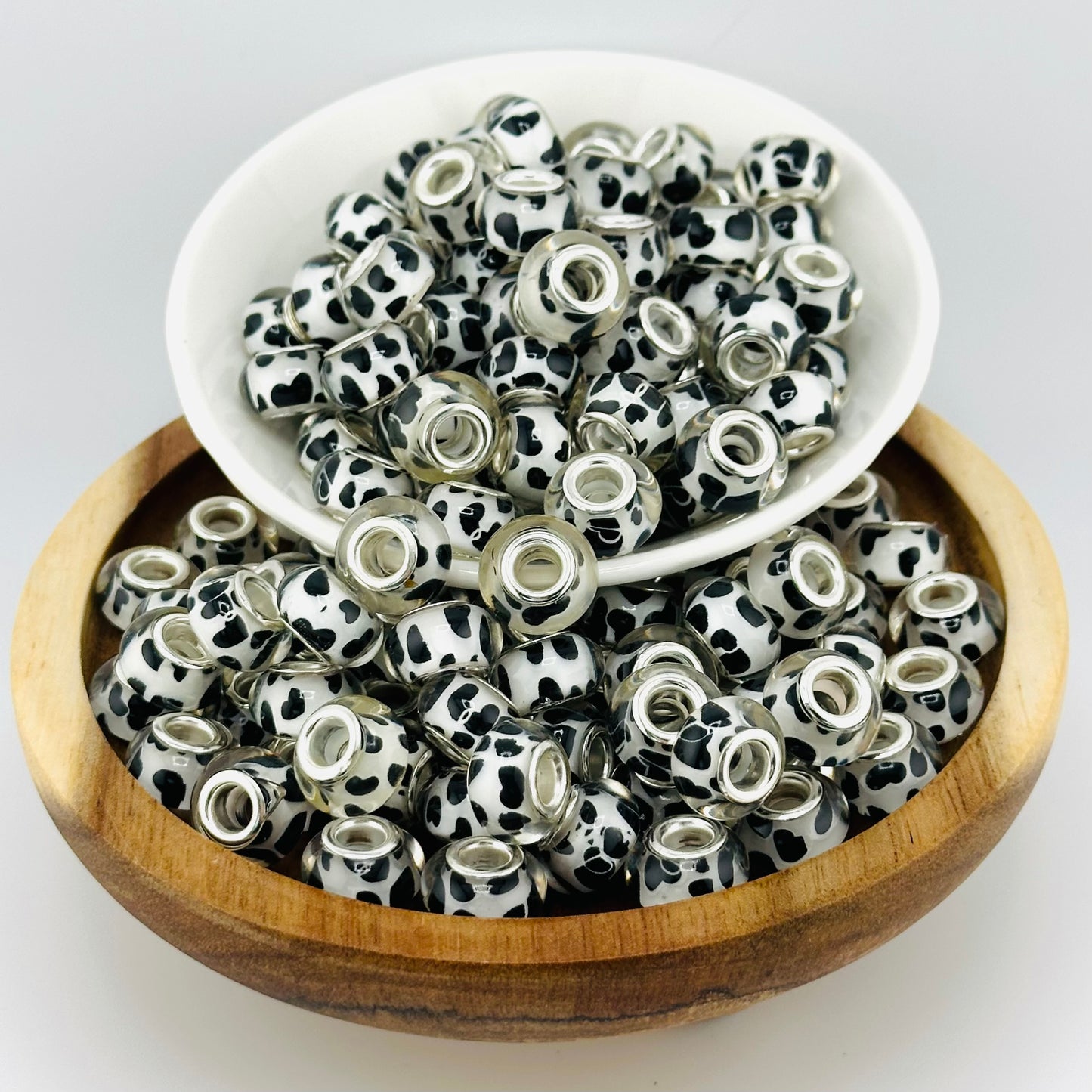 14mm Black Heart Acrylic Abacus Spacer