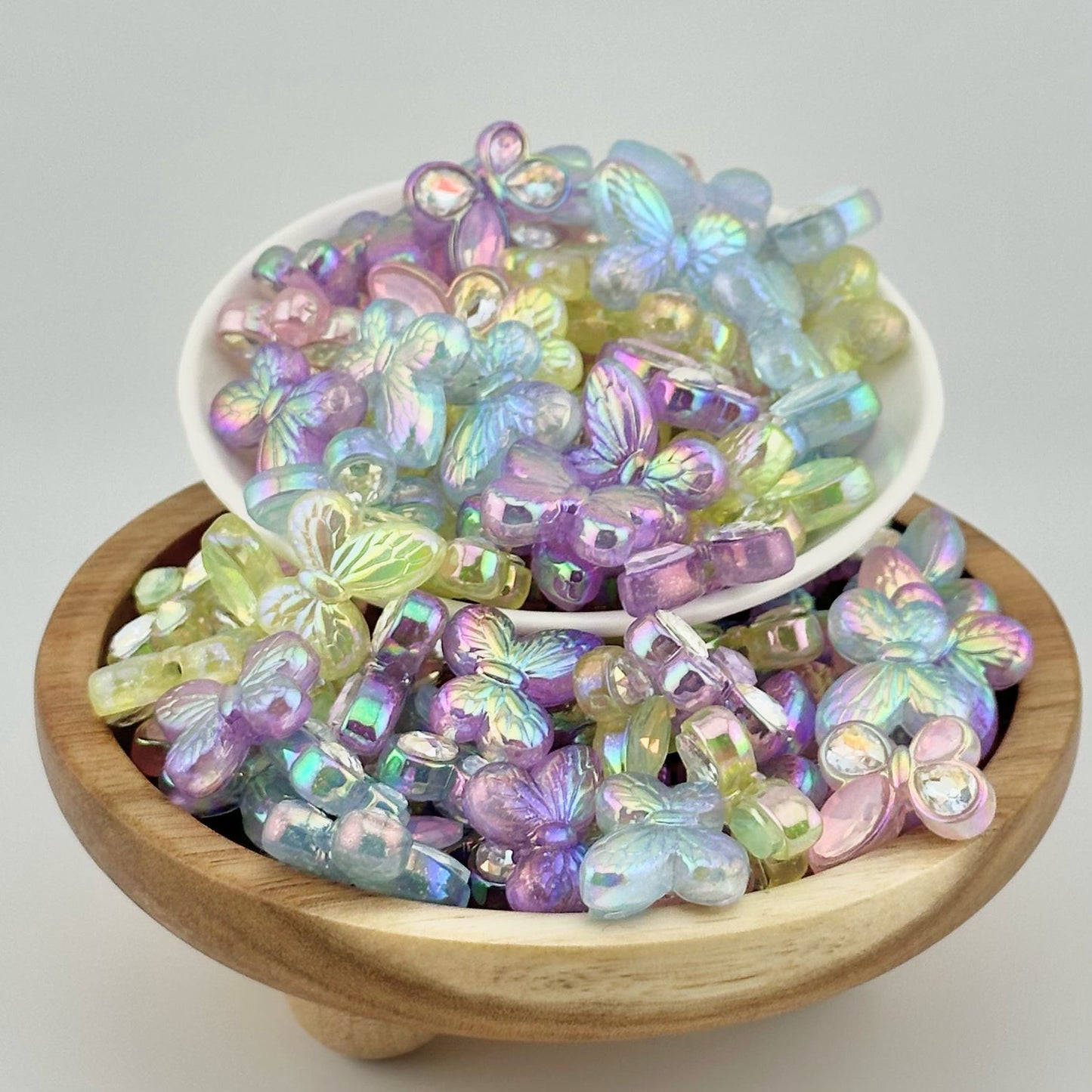 Acrylic Butterfly Bead With Gem Wings