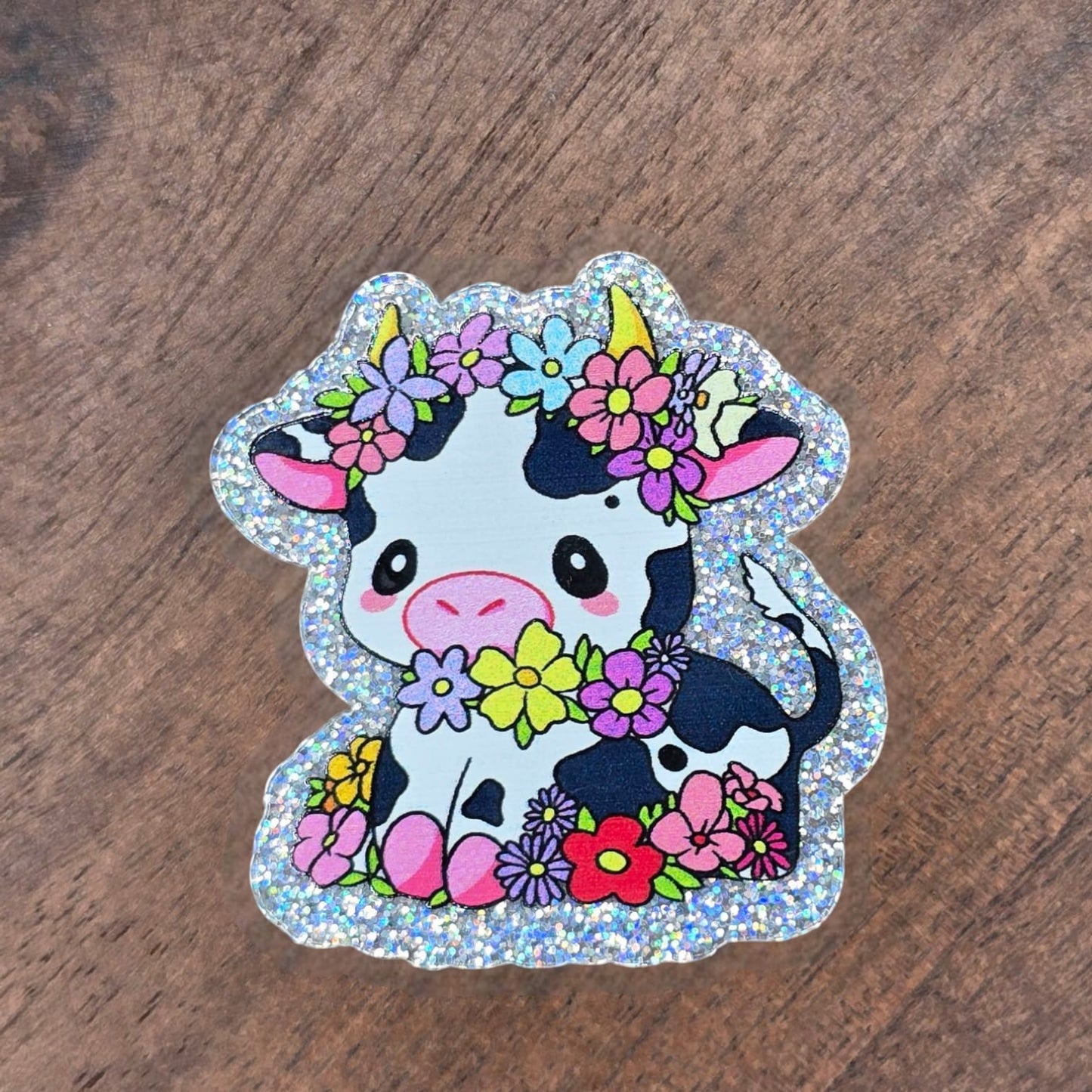 Spring Floral Cow Flatback