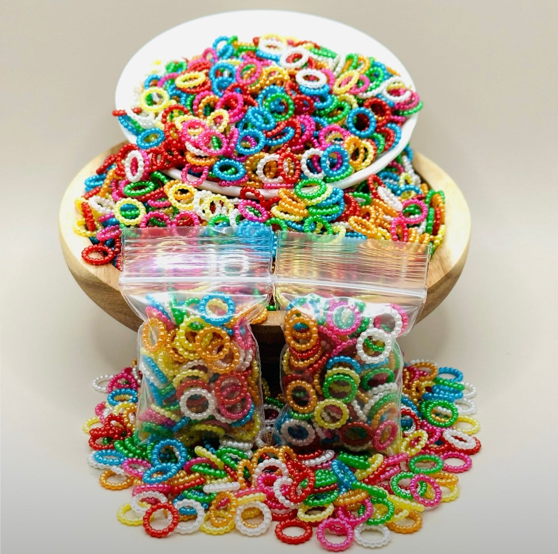 10mm Bright Rainbow Acrylic Pearl Spacer