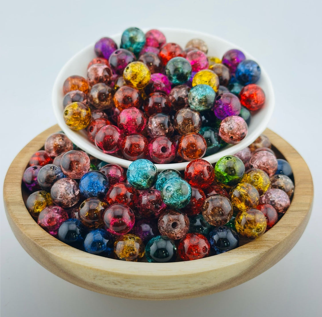12mm Dark Rainbow Acrylic Beads
