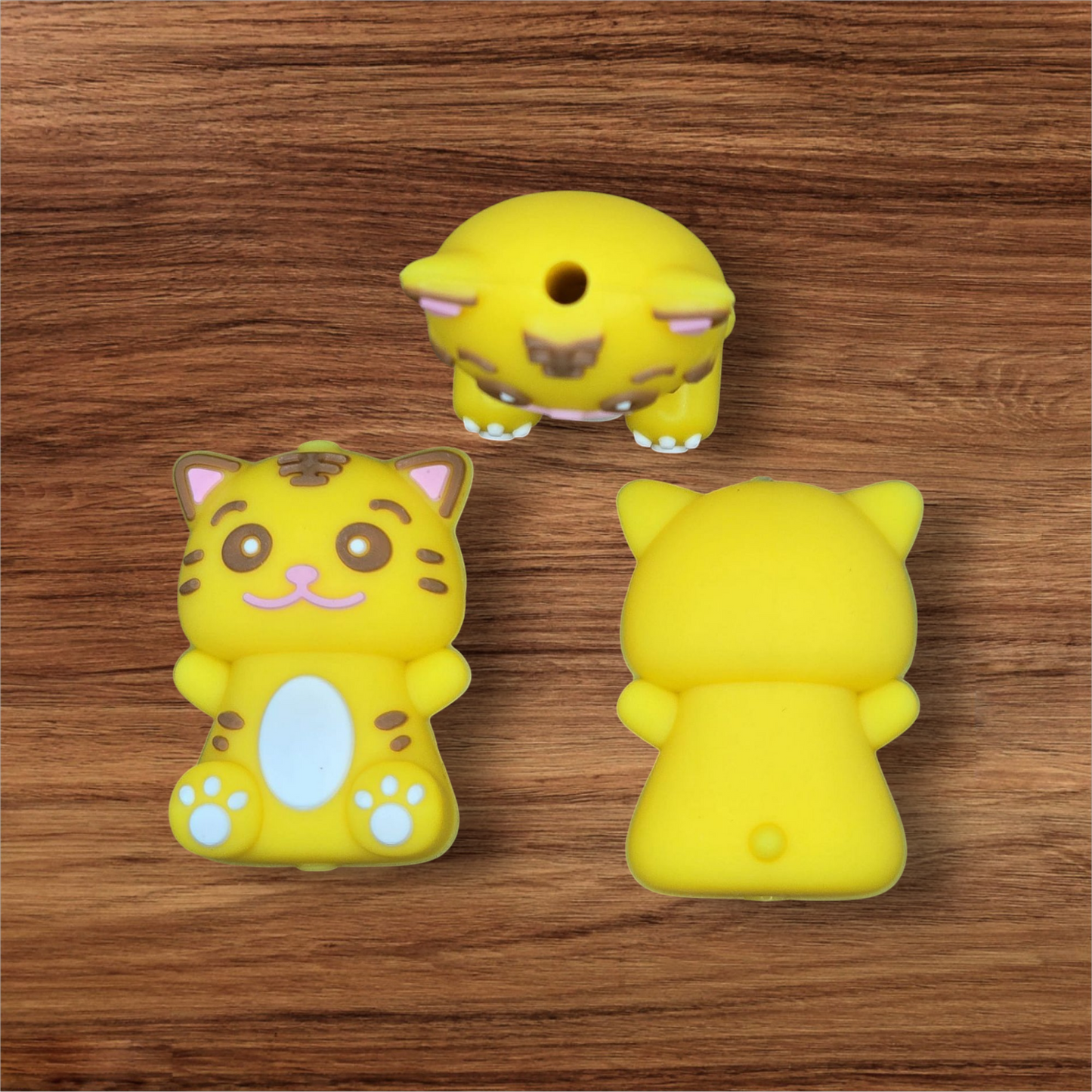 3D Yellow Cat Focal Bead