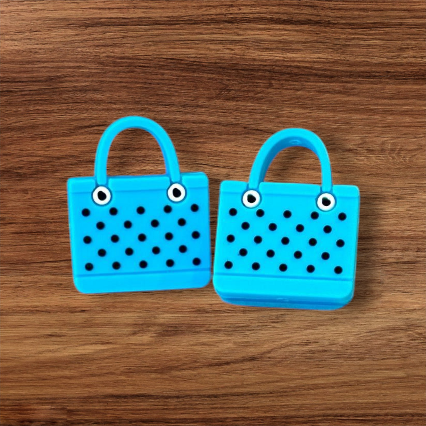 3D Bright Blue Bag Focal Bead